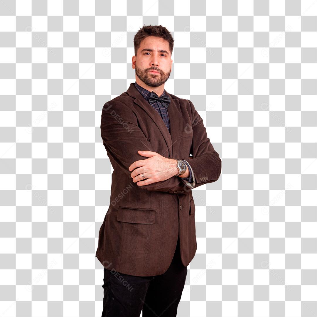 Homem de Negócios em fundo cinza