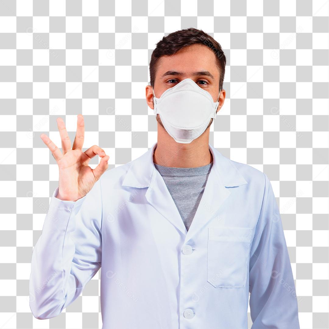 Jovem Médico usando máscara