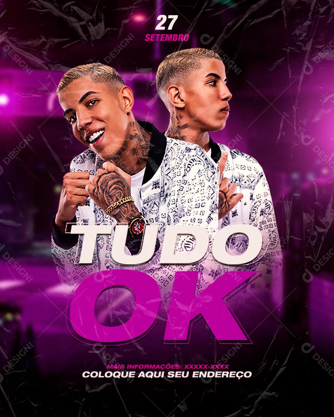 Tudo Ok Mc Don Juan Funk Flyer Social Media PSD Editável