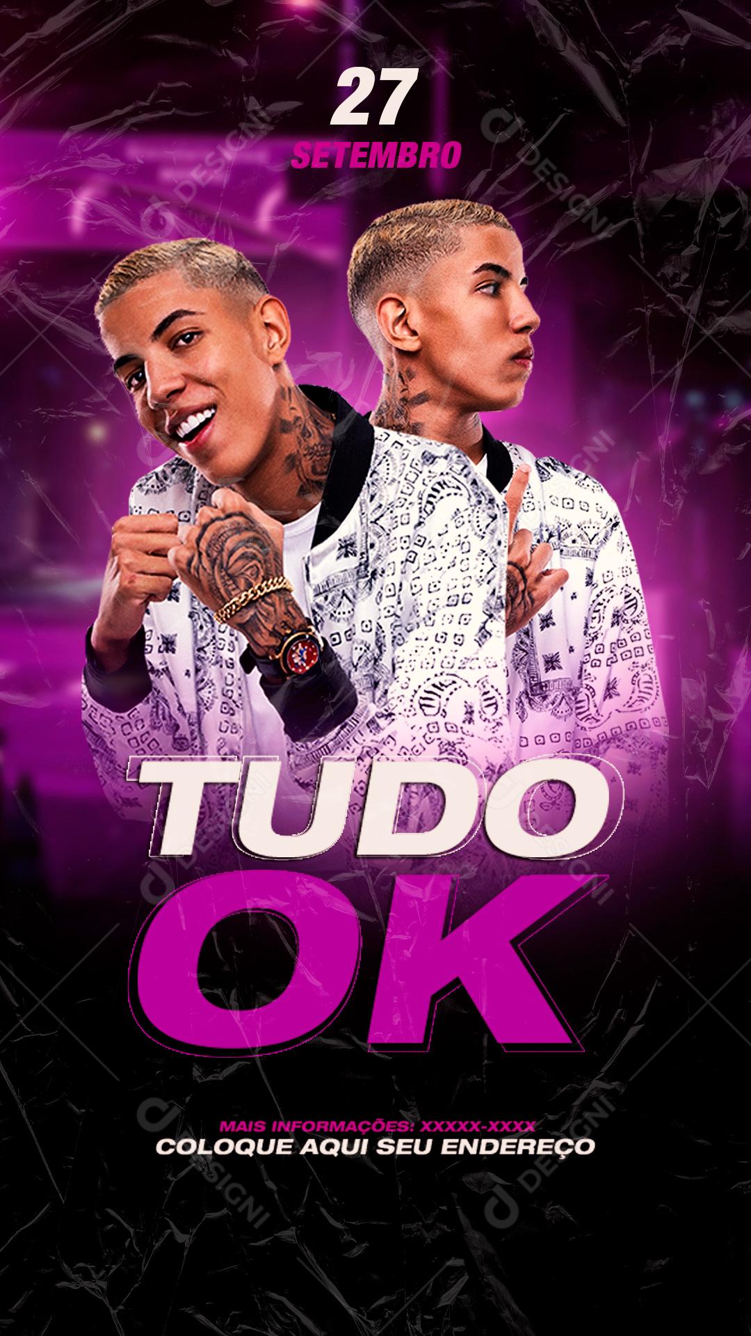 Story Tudo Ok Mc Don Juan Funk Flyer Social Media PSD Editável