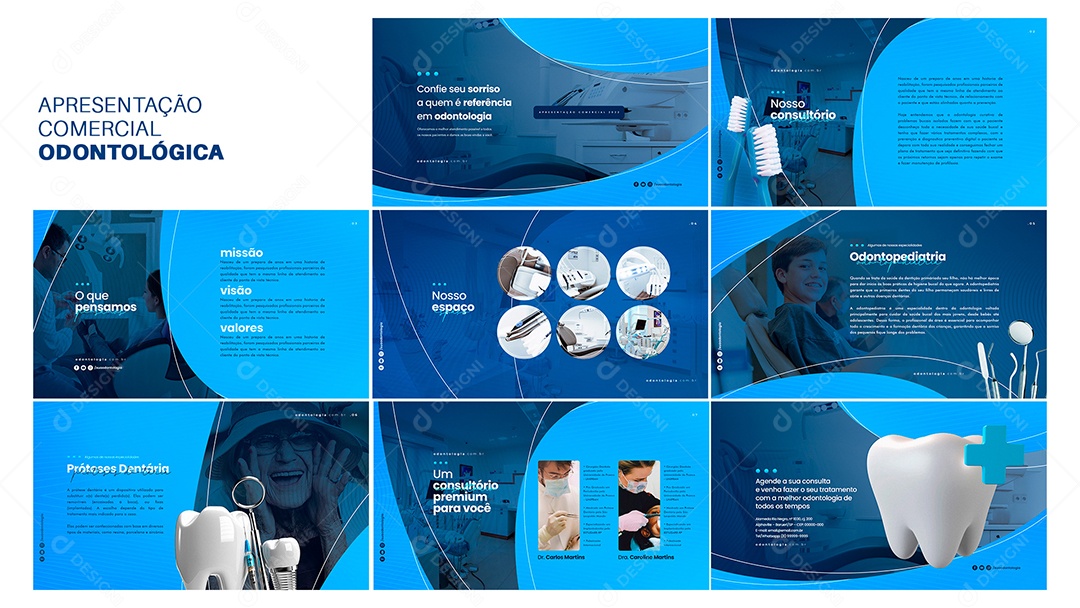 Apresentação Comercial de Consultório Odontológico PSD Editável