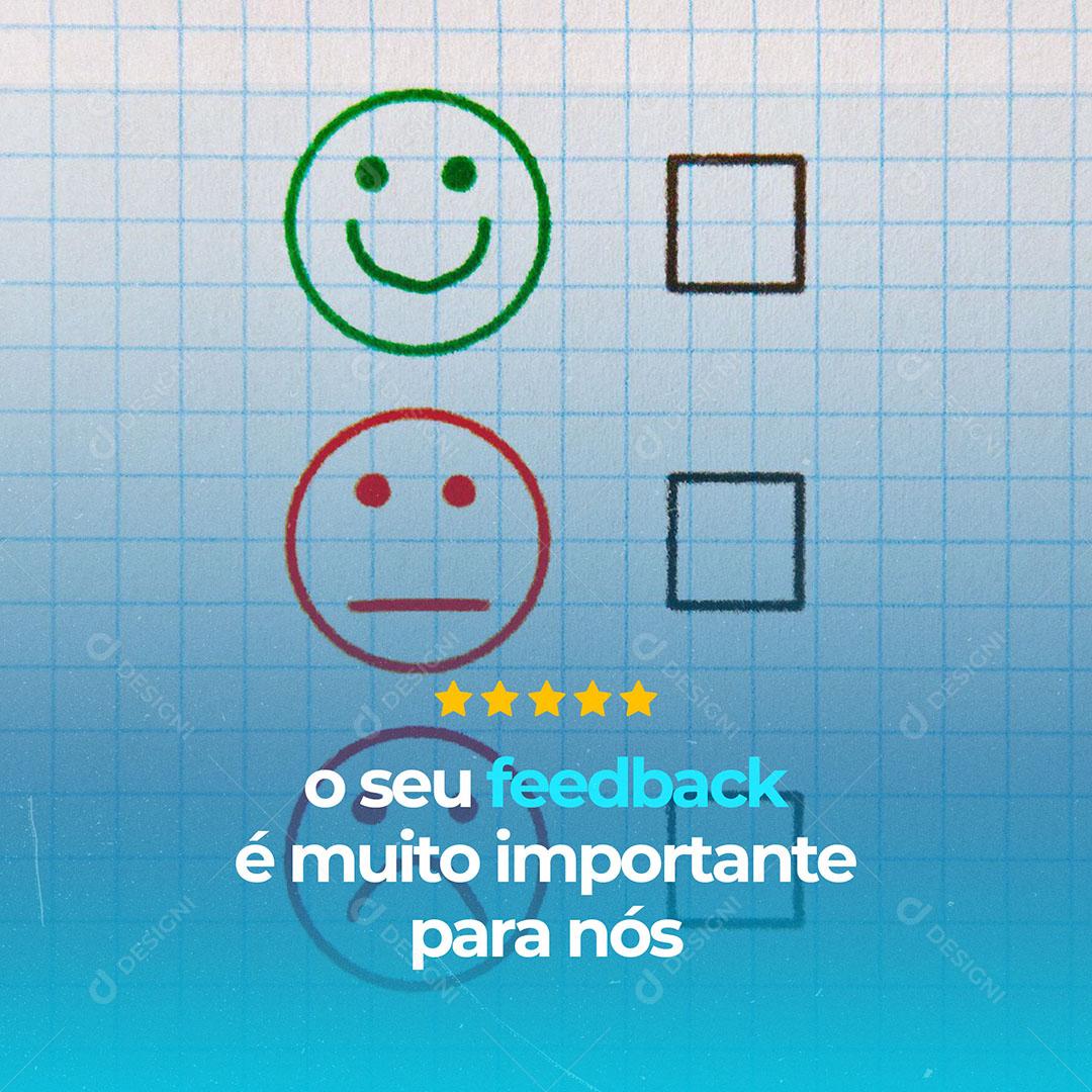 O Seu Feedback é Muito Importante Para Nós Social Media PSD Editável