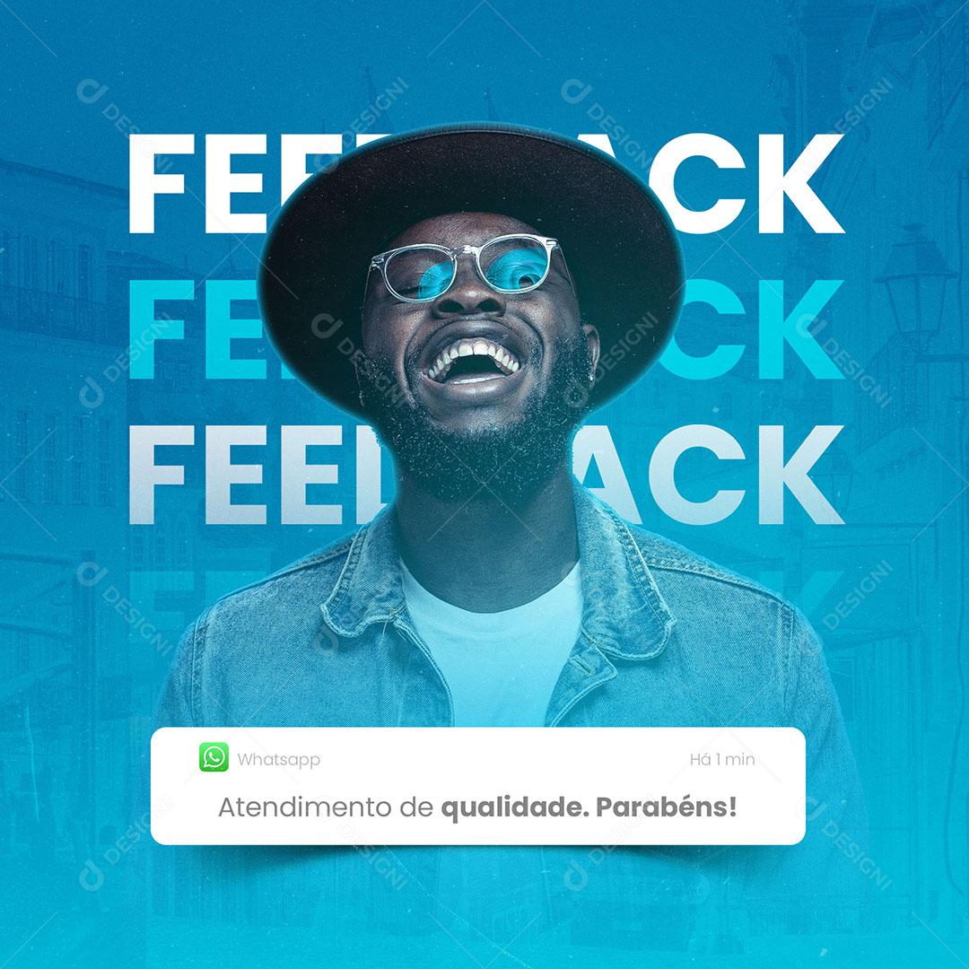 Feedback Atendimento de Qualidade Social Media PSD Editável