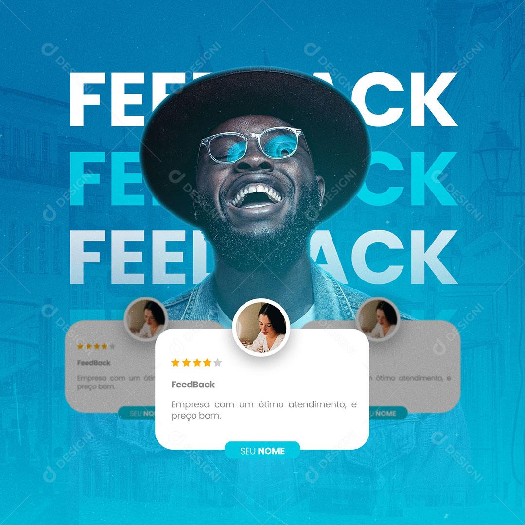 feedback Empresa Com Um Ótimo Atendimento Social Media PSD Editável