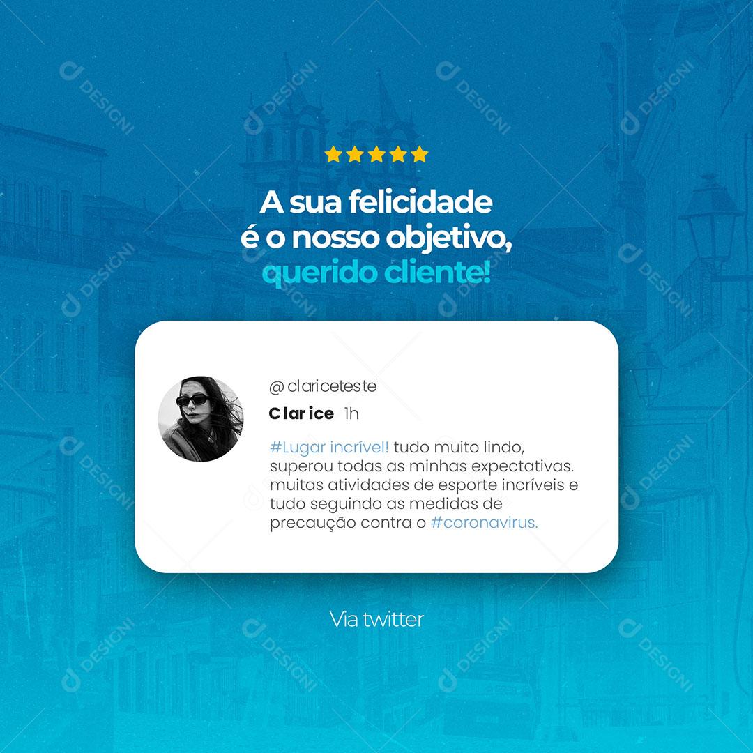 feedback A Sua Felicidade é o Nosso Objetivo Social Media PSD Editável