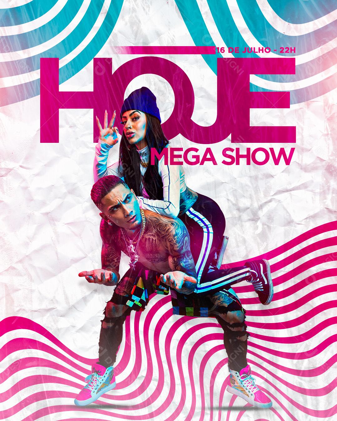 Flyer Hoje Mega Show Social Media PSD Editável