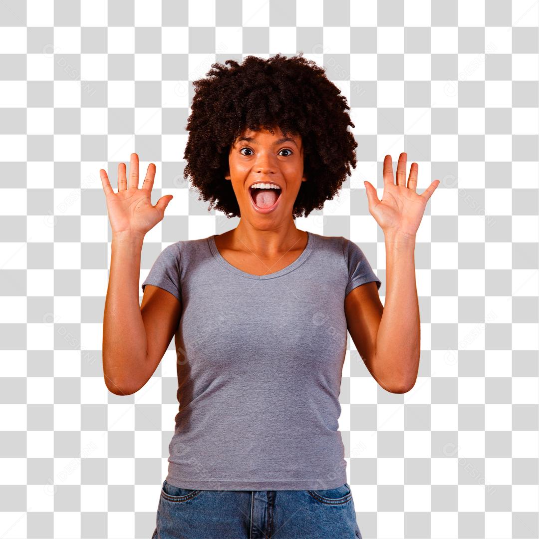 Mulher fazendo expressão de surpresa