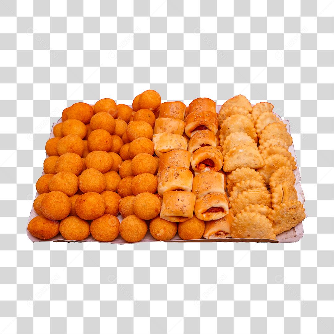 Deliciosos petiscos de festa salgadinhos fritos