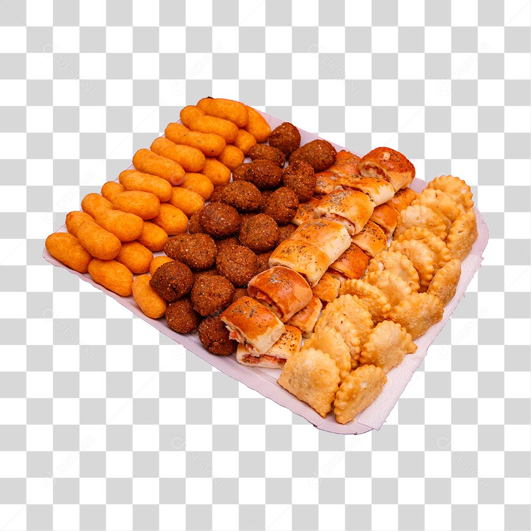 Deliciosos petiscos de festa salgadinhos fritos