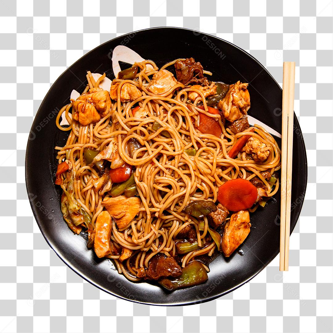 Tigela com yakisoba Comida Japonesa