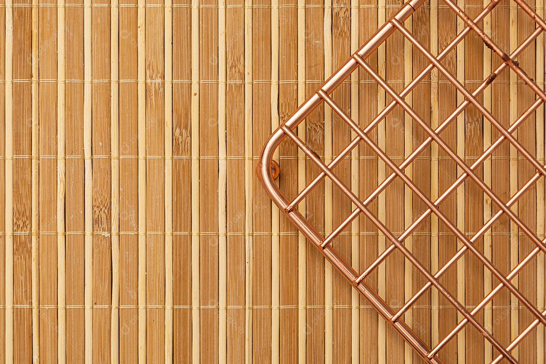 textura e fundo de bambu com grau descanso de panela ou descanso de doces