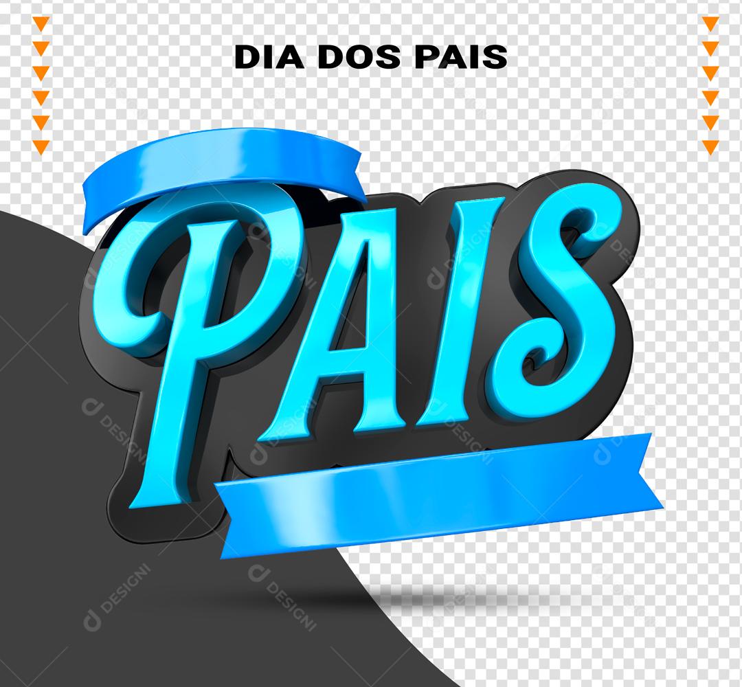 Pais Selo 3D Azul e Preto para Composição PSD
