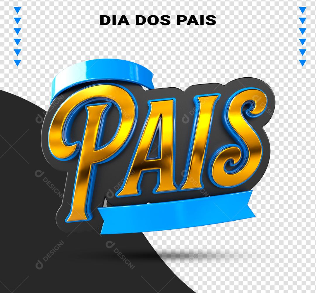 Pais Selo 3D Dourado e Preto para Composição PSD