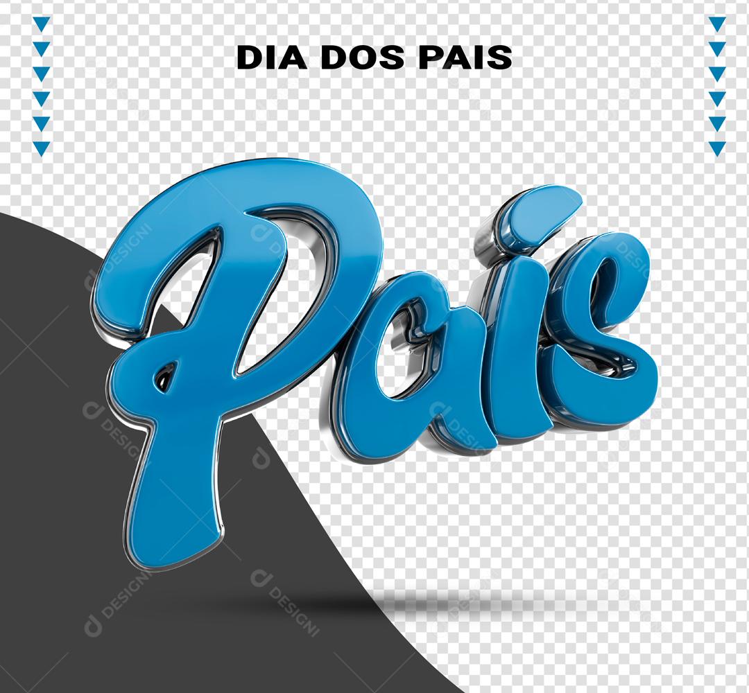 Pais Azul Texto 3D para Composição PSD