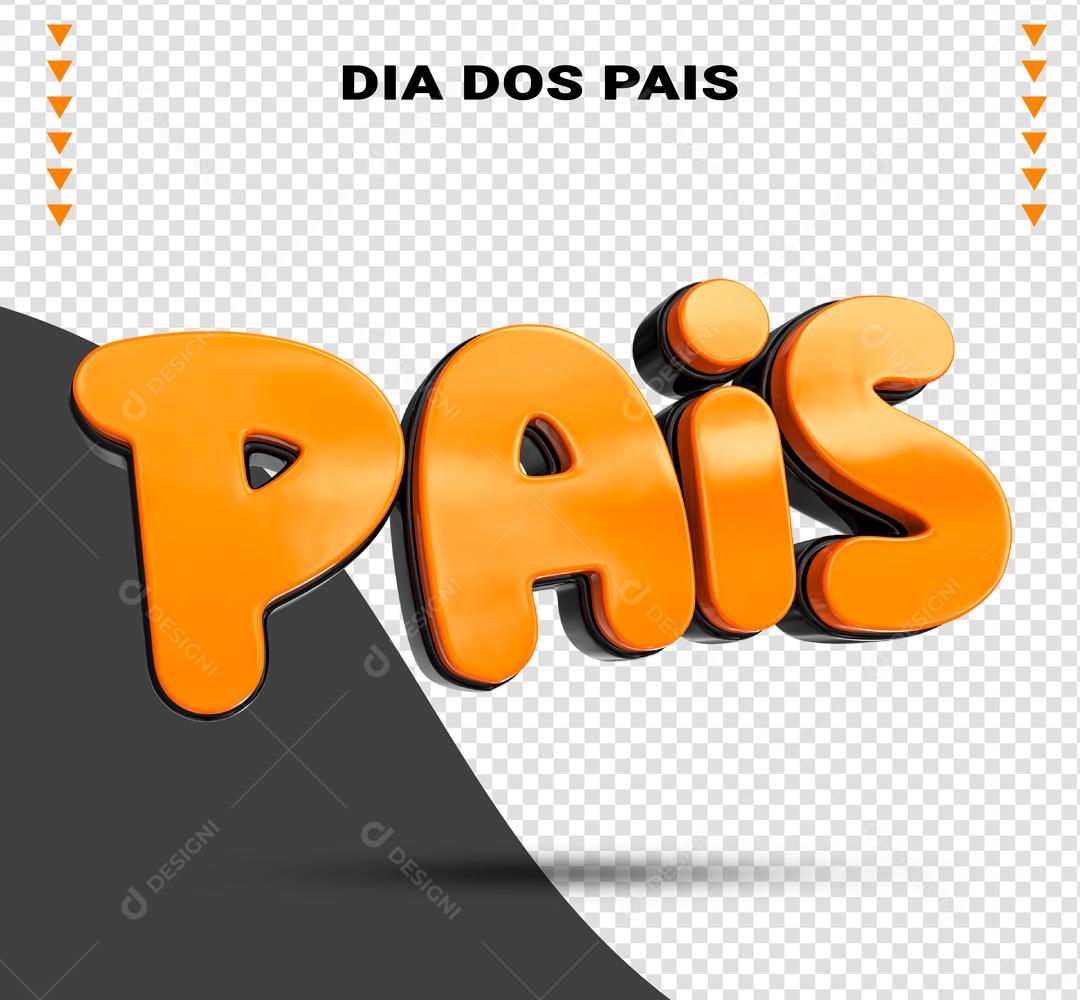 Pais Laranjado Texto 3D para Composição PSD
