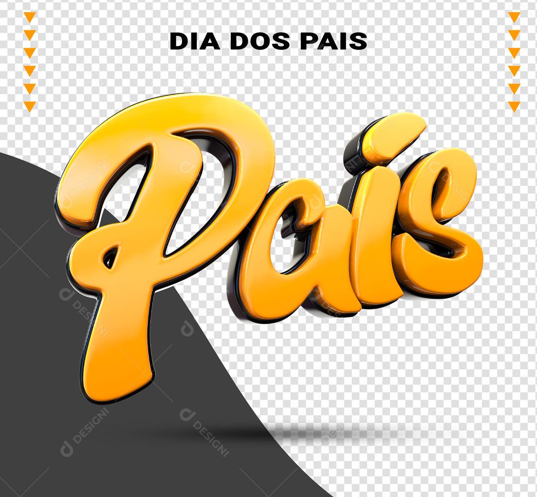 Pais Laranjado Texto 3D para Composição PSD
