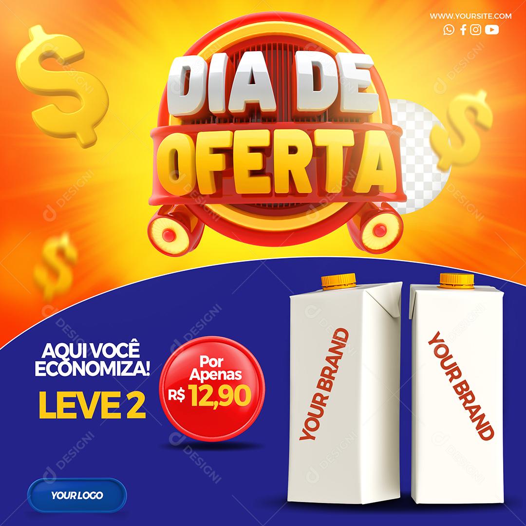Social Media Aqui você Economiza Leve 2 Dia de Oferta Supermercado PSD Editável