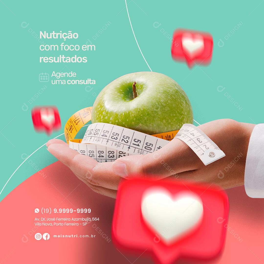 Social Media Nutrição com foco em Resultados Nutricionista PSD Editável