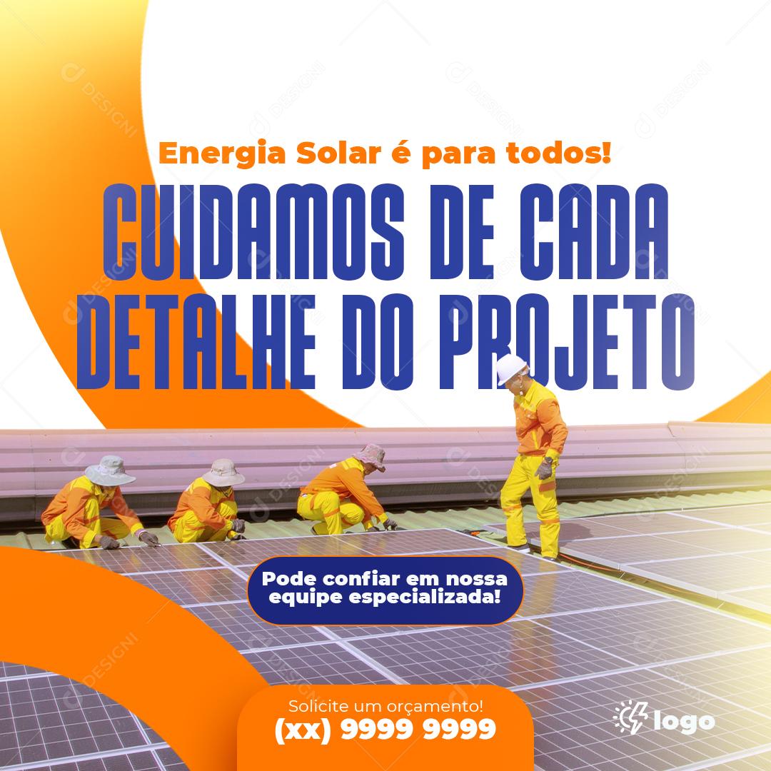 Social Media Energia Solar Post Energia Solar Para Todos Cuidamos PSD Editável