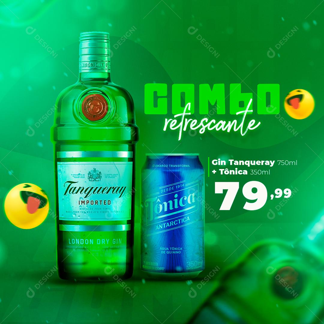 Post Gin Tanqueray Combo Tonica Refrescante Social Media PSD Editável