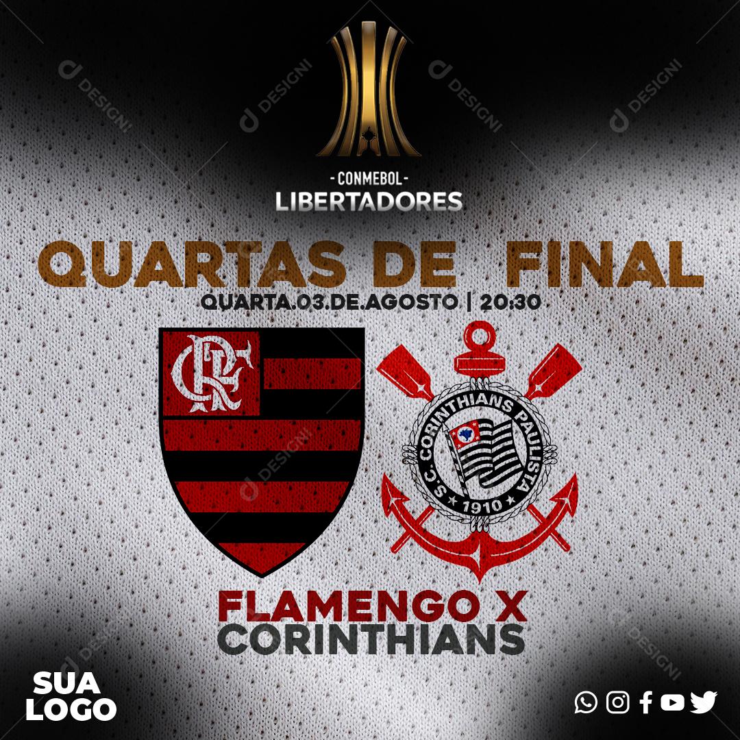 Social Media Futebol Jogo Quartas de Final Times PSD Editável