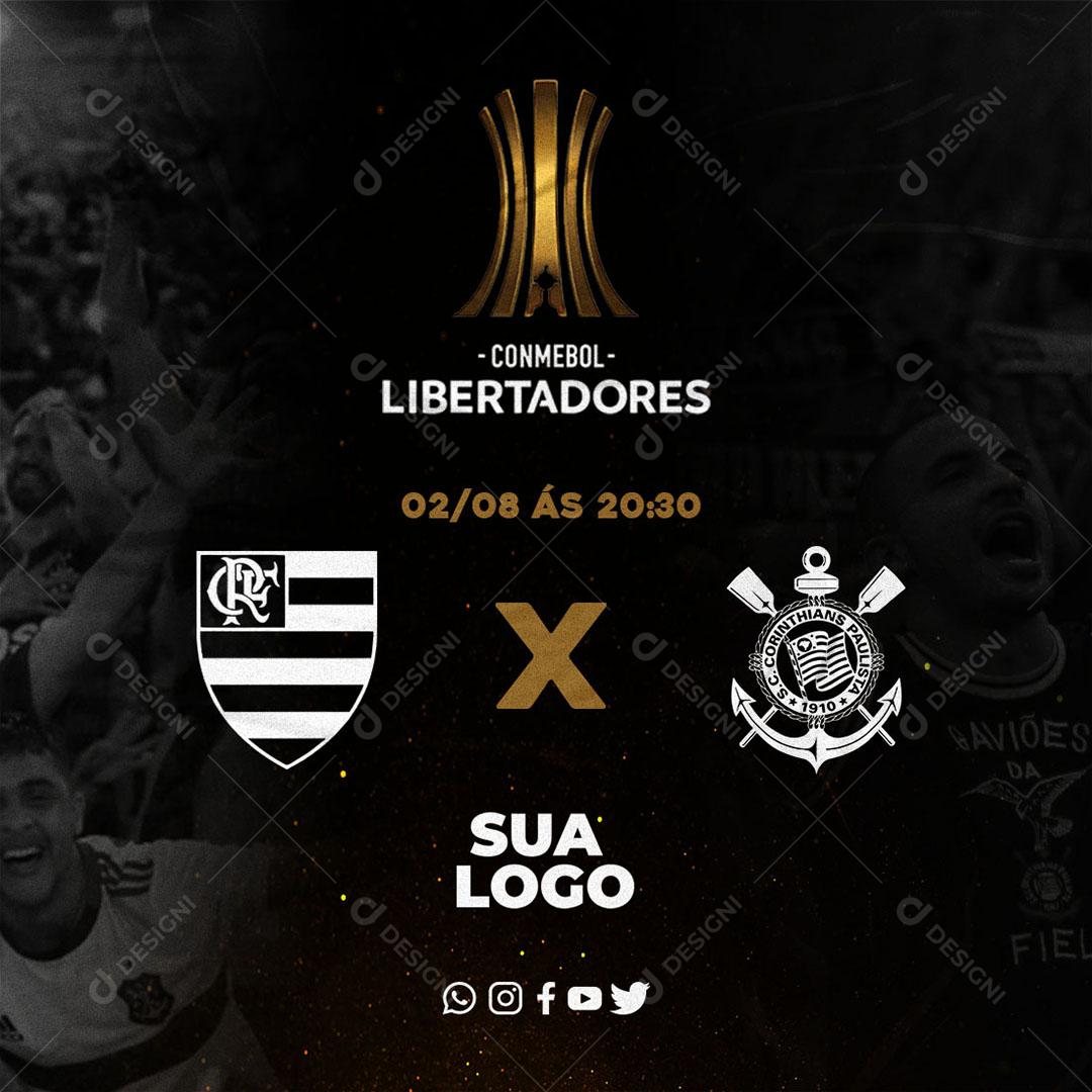 Social Media Futebol Jogo Liberadores Quartas de Final Times PSD Editável