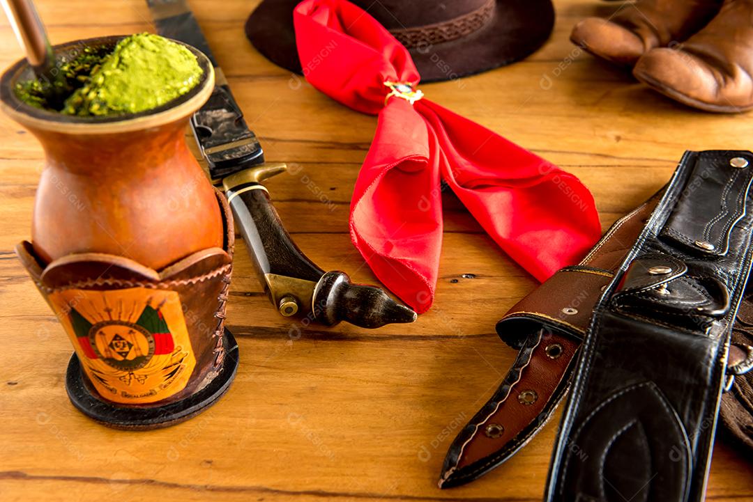 Chá de erva-mate tradicional, chimarrão gaúcho do sul do Braz