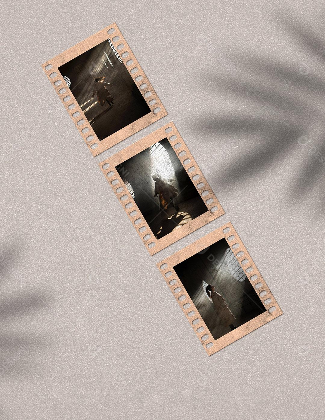 Mockup Quadro De Fotos Branco PSD Editável