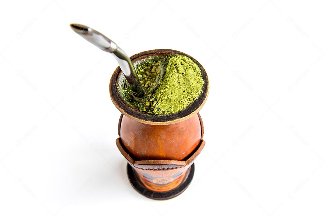 Chá de erva-mate tradicional, chimarrão gaúcho do sul do Braz