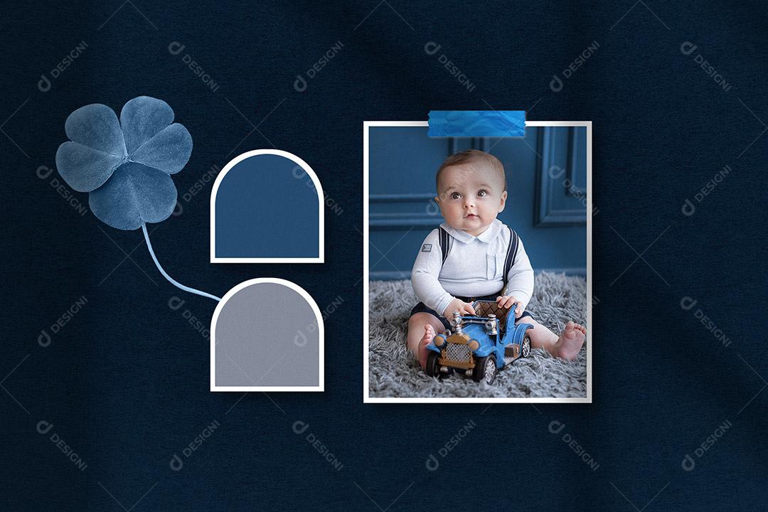 Mockup Quadro De Fotos Branco PSD Editável