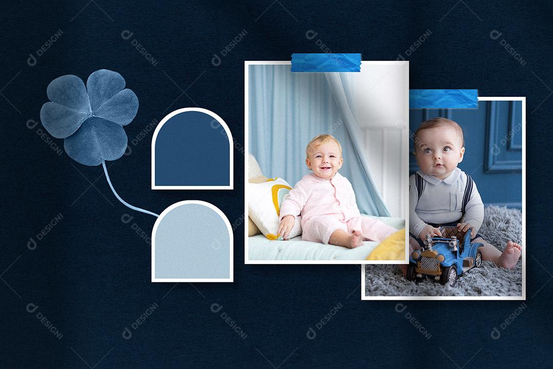 Mockup Quadro De Fotos Branco PSD Editável