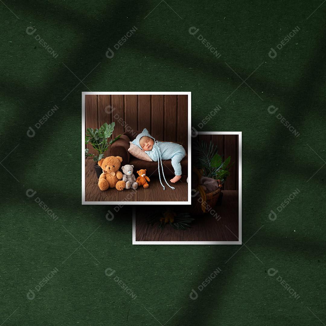Mockup De Fotos de bebê PSD Editável