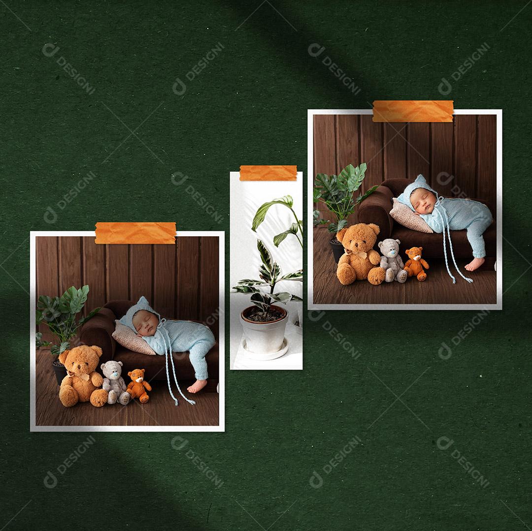 Mockup De Fotos de bebê PSD Editável