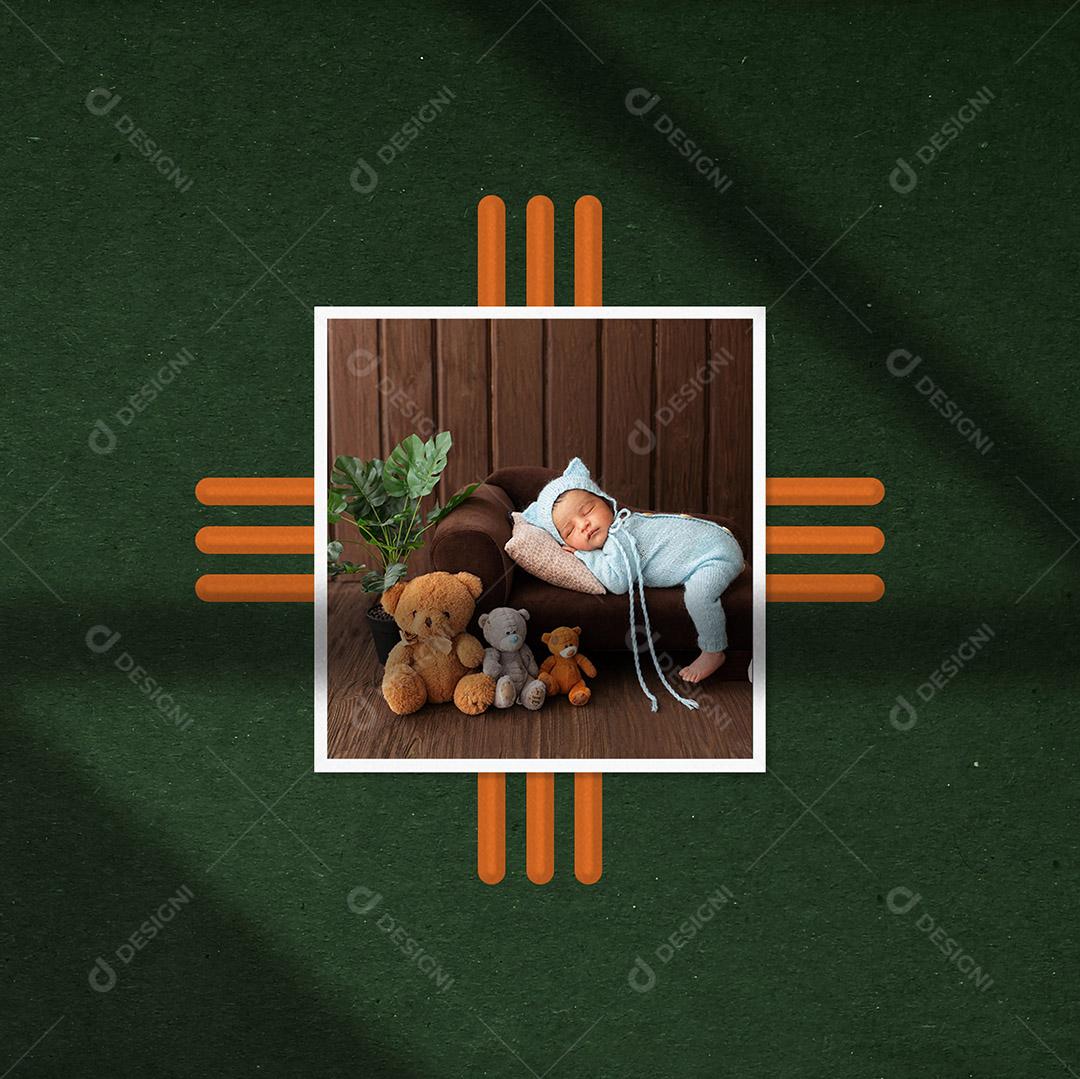 Mockup De Fotos de bebê PSD Editável