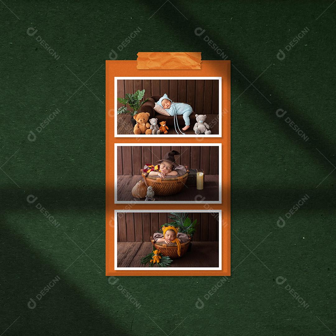 Mockup De Fotos de bebê PSD Editável
