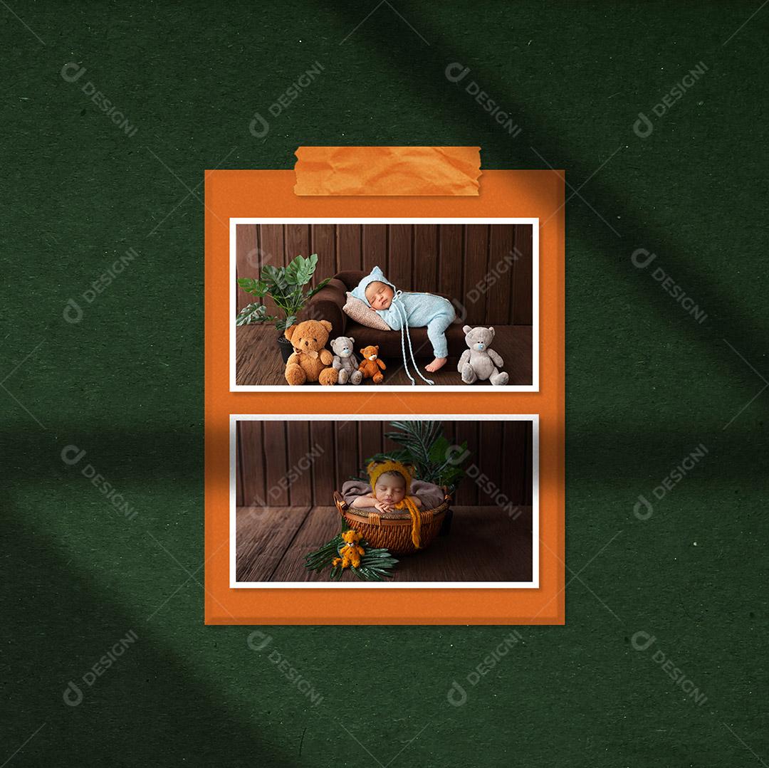 Mockup De Fotos de bebê PSD Editável