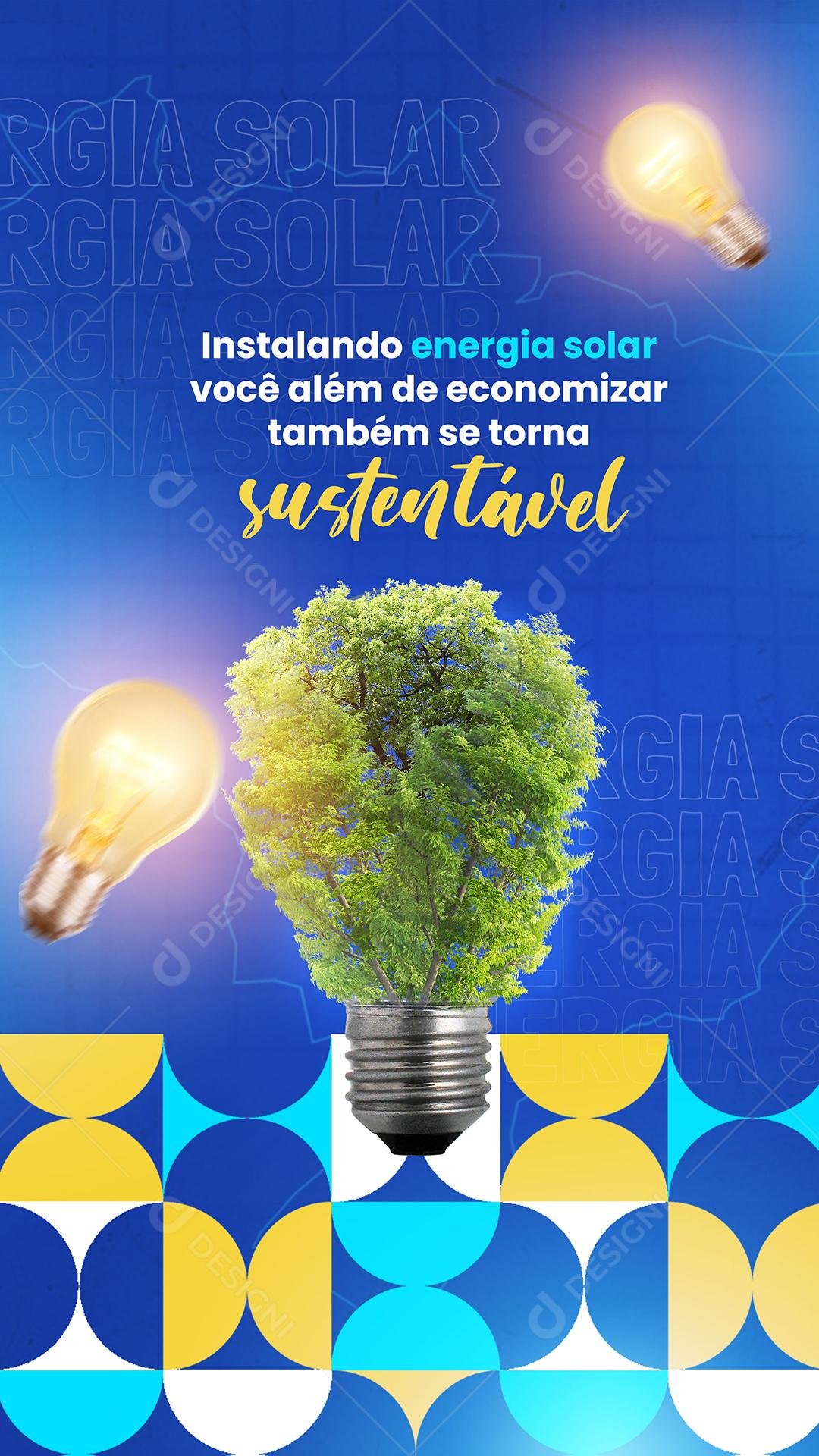Social Media Story Energia Solar Você Além de Economizar PSD Editável