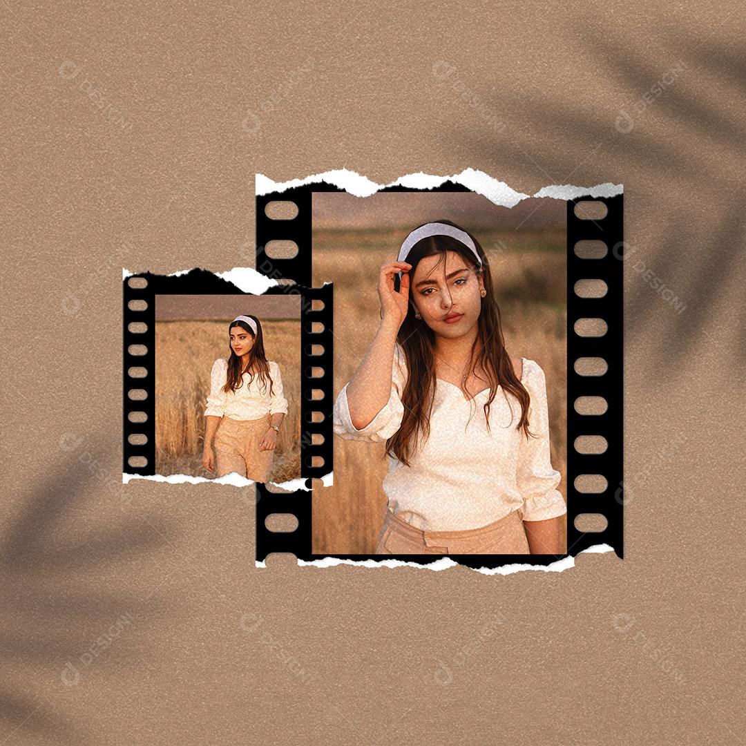 Mockup de Fotos em Papel PSD Editável