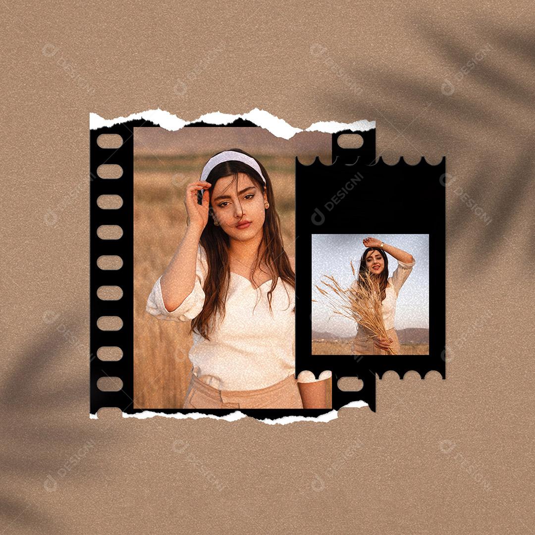 Mockup de Fotos em Papel PSD Editável