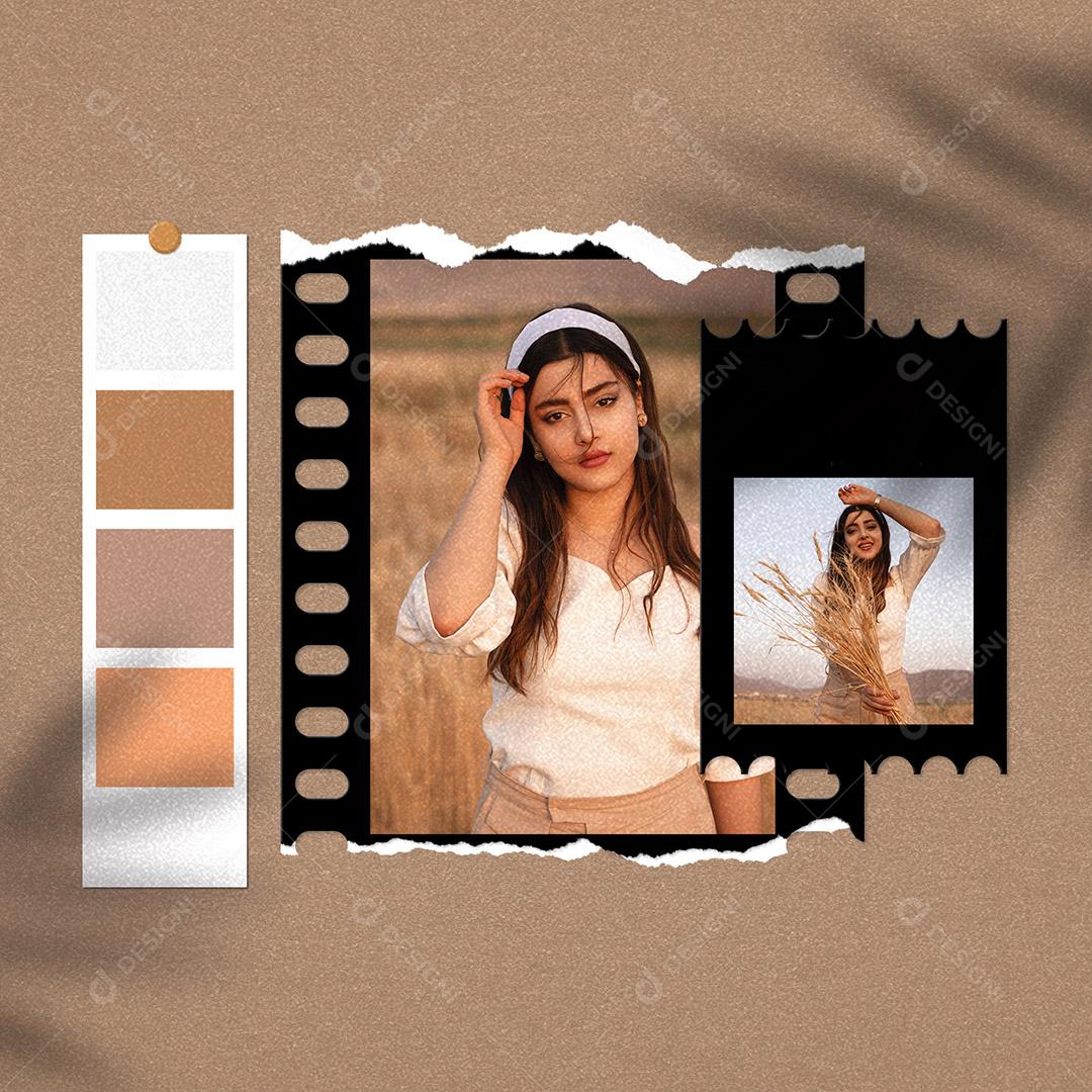 Mockup de Fotos em Papel PSD Editável
