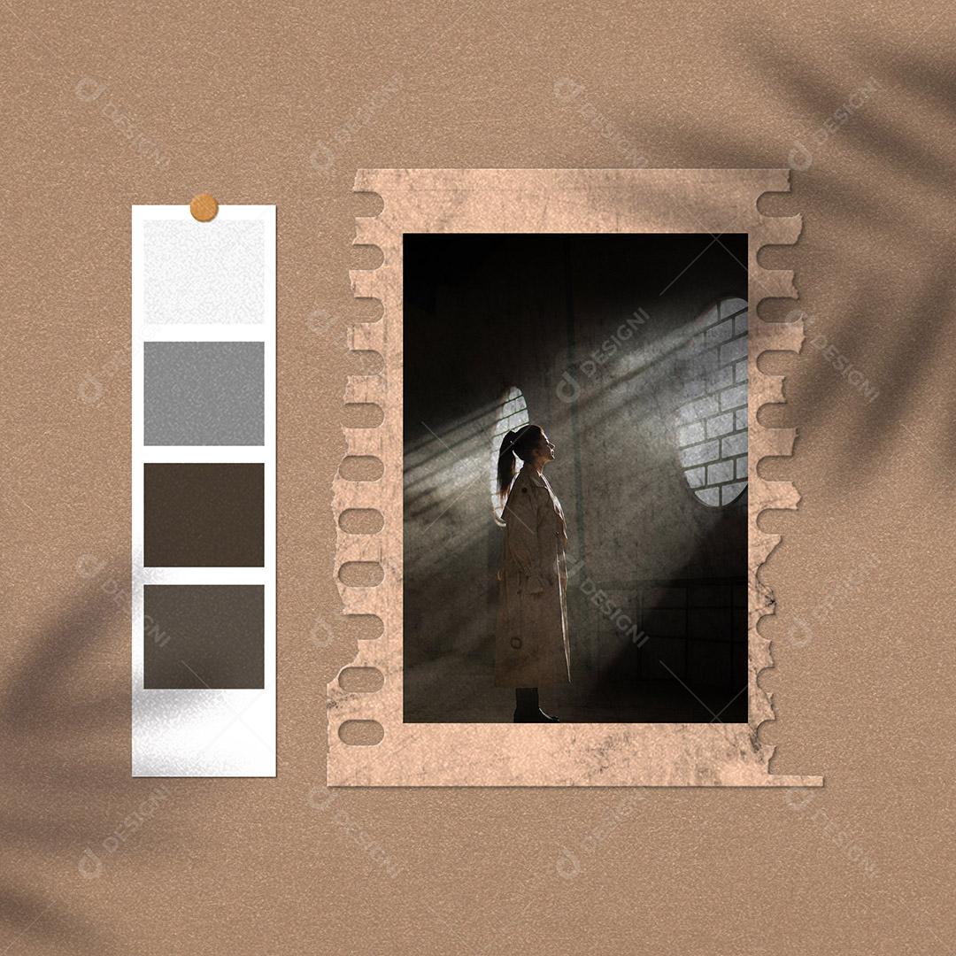 Mockup de Fotos em Papel PSD Editável