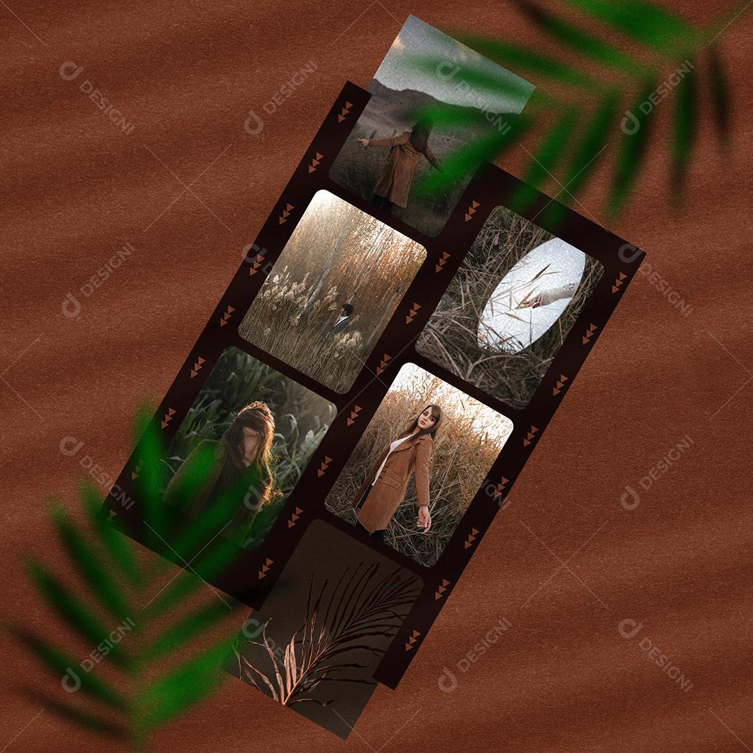 Mockup de Fotos em Papel PSD Editável