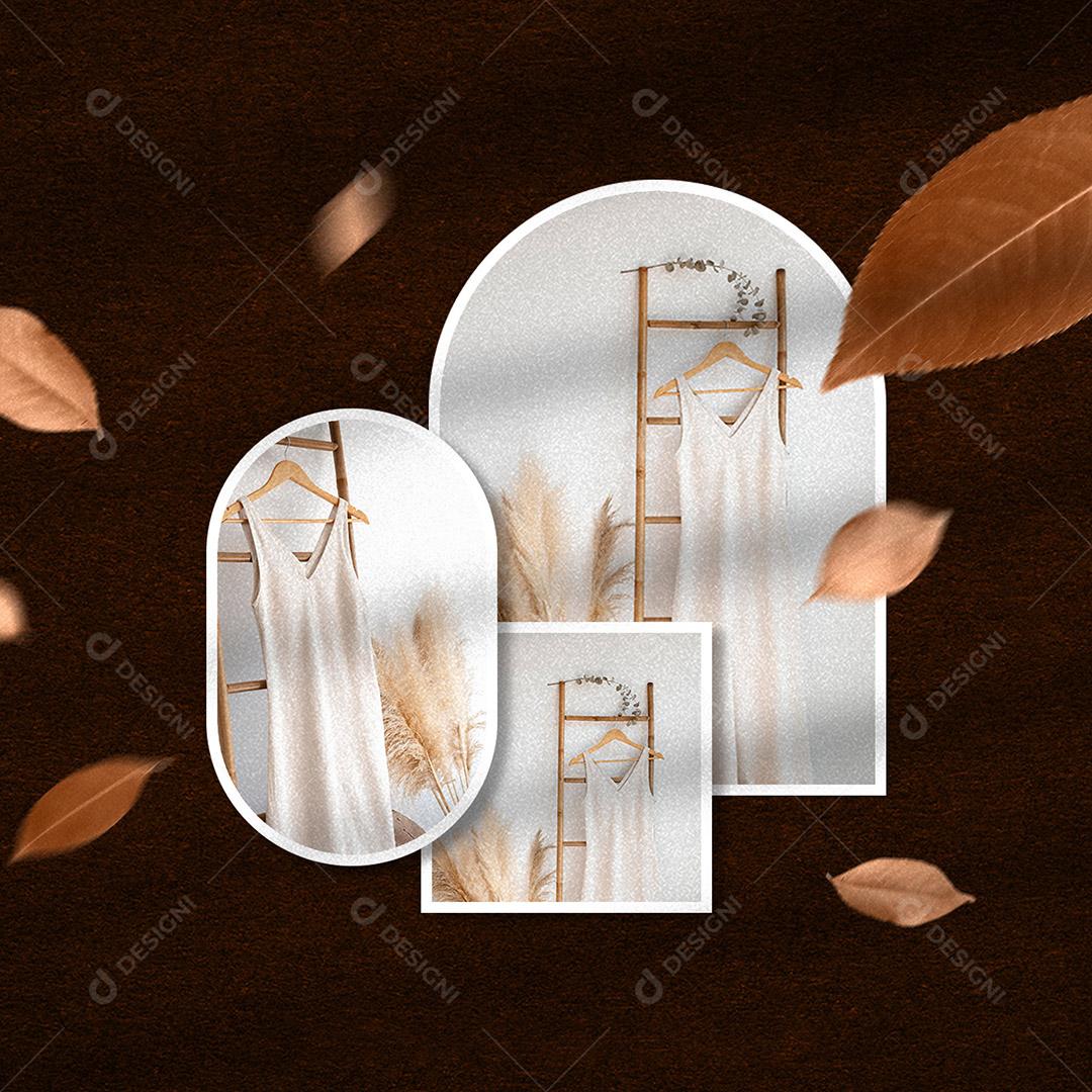 Mockup de Fotos em Papel PSD Editável