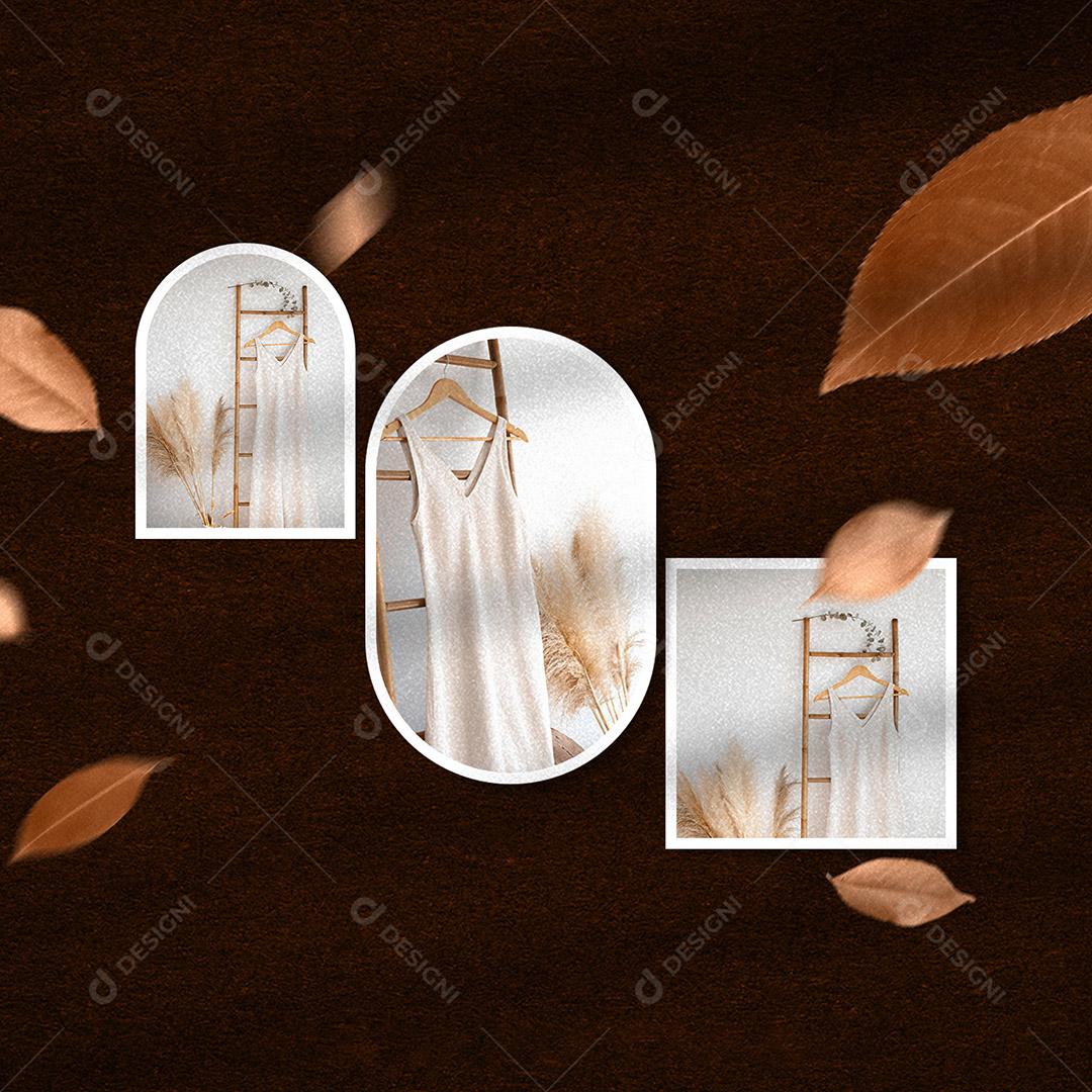 Mockup de Fotos em Papel PSD Editável