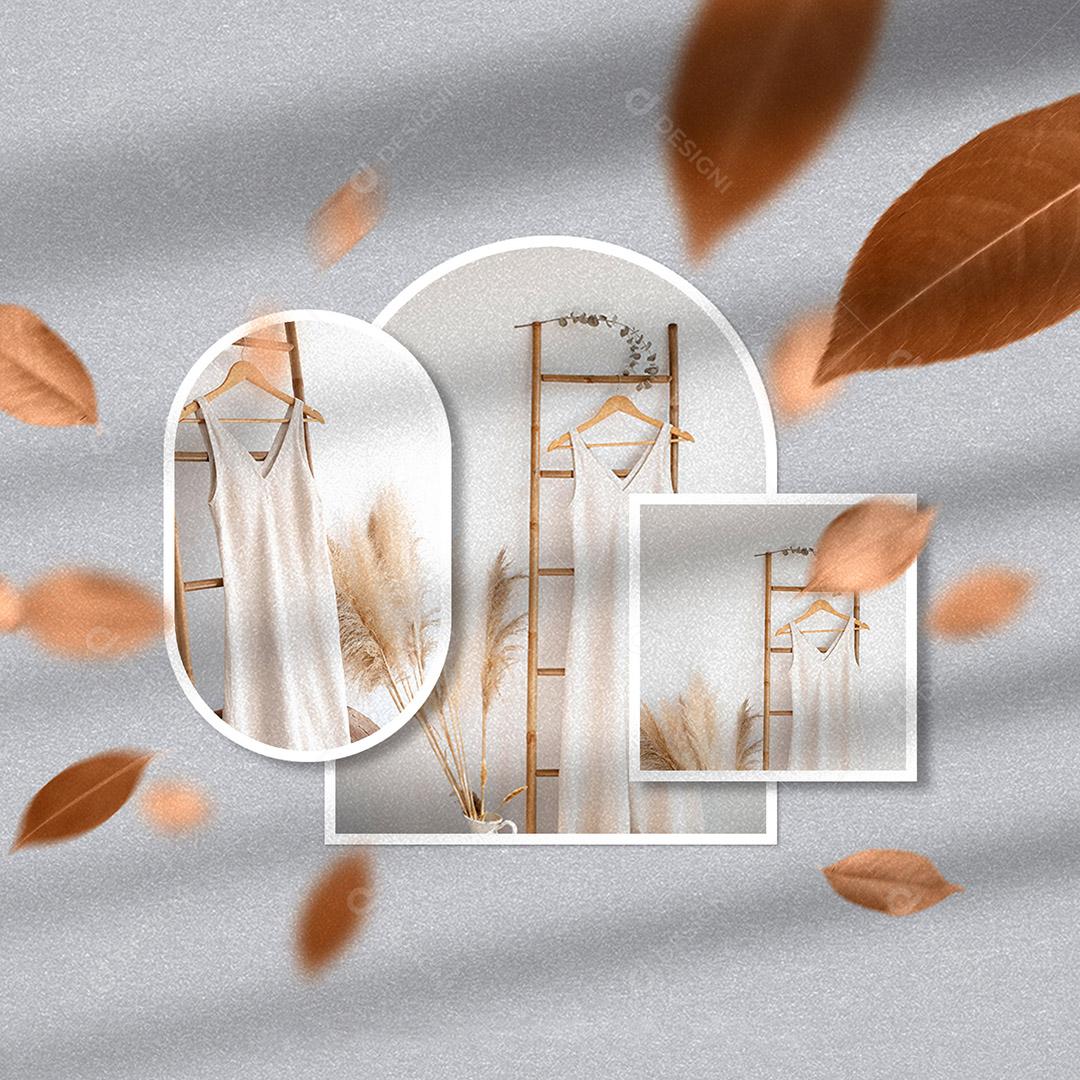 Mockup de Fotos em Papel PSD Editável