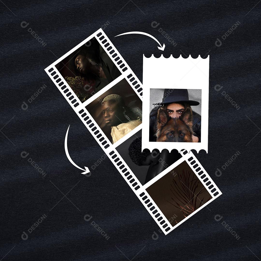 Mockup de Fotos em Papel PSD Editável