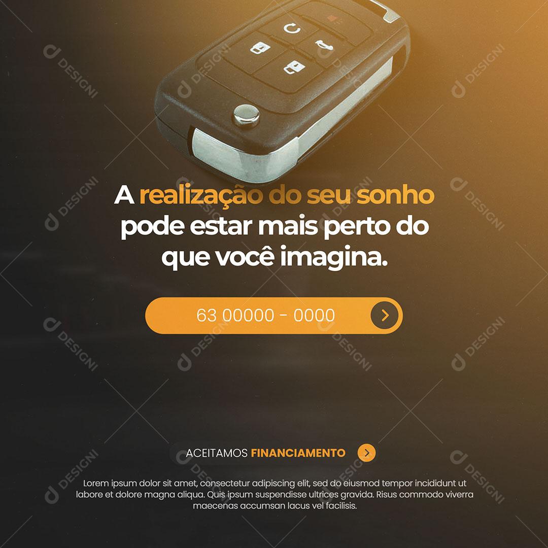 Concessionária Veículos Seminovos Aceitamos Financiamento Social Media PSD Editável
