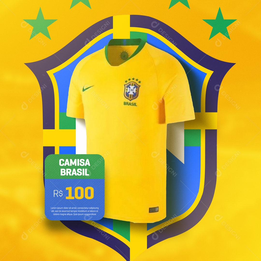 Camisa Seleção Brasileira Social Media PSD Editável