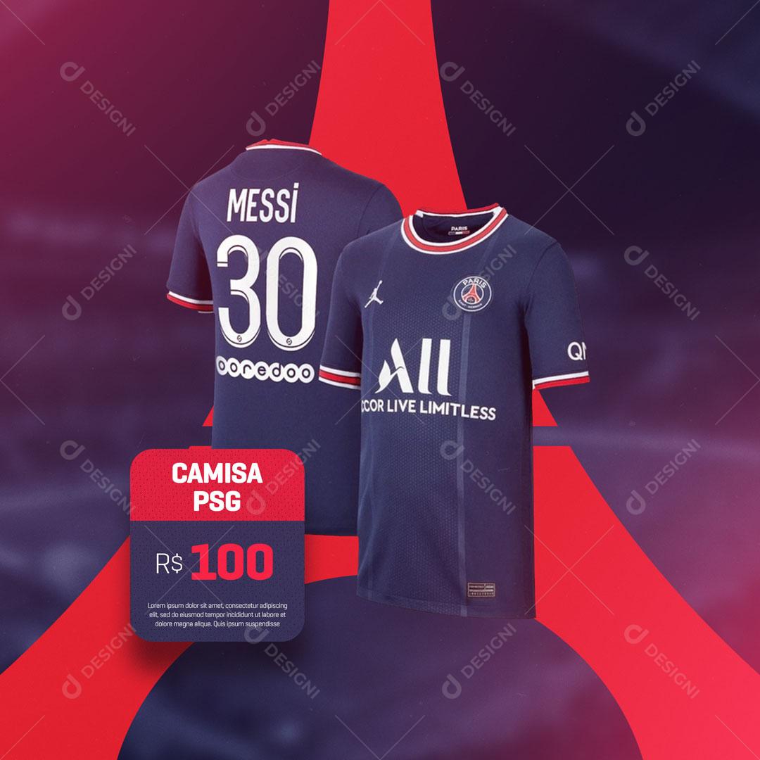 Camisas de Times de Futebol PSG Paris Saint-Germain Social Media PSD Editável