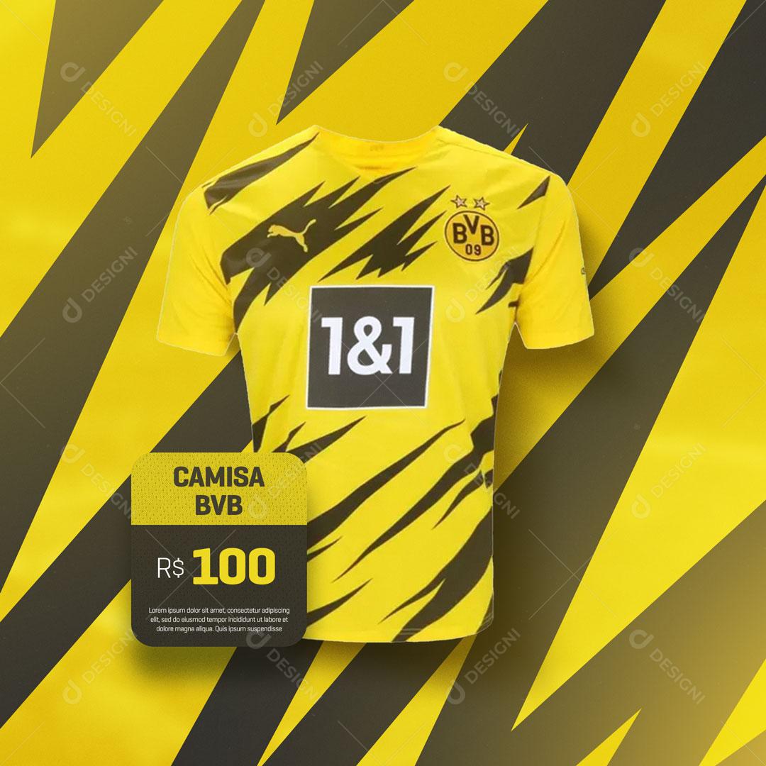 Post Camisas de Times de Futebol Borussia Dortmund Social Media PSD Editável